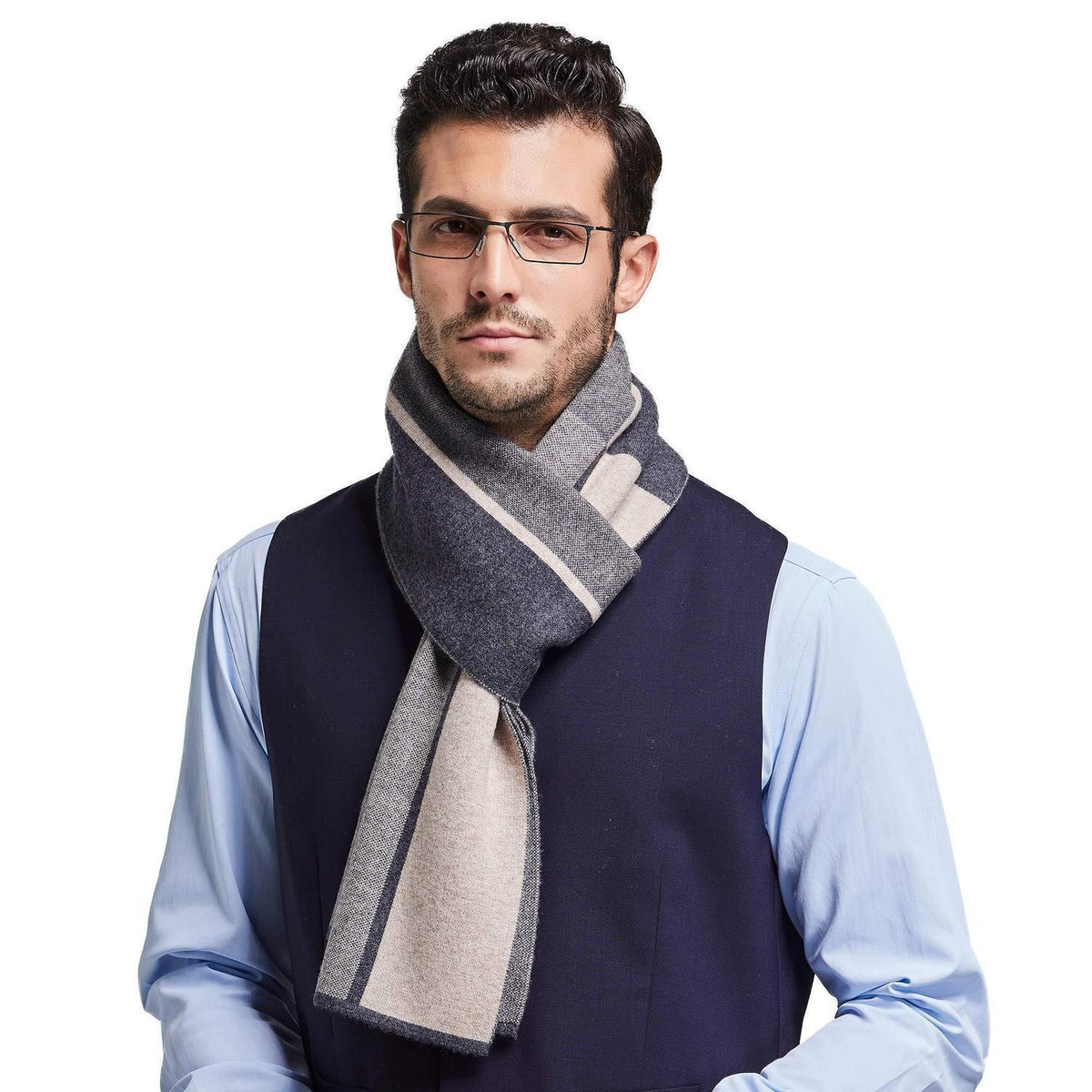 Herren Schal aus 100% australischer Merinowolle, warm & weich