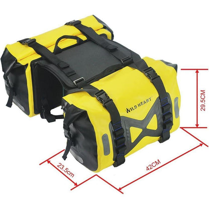 Wasserdichte Motorrad Satteltasche 50L Gelb mit Reflektoren