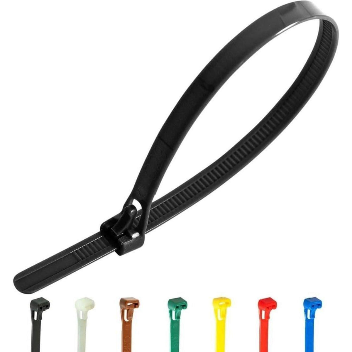 Wiederverschließbare Kabelbinder Schwarz 300mm - 100er Set