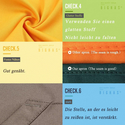 Verstellbare Kochschürze mit Tasche – Weiß XL