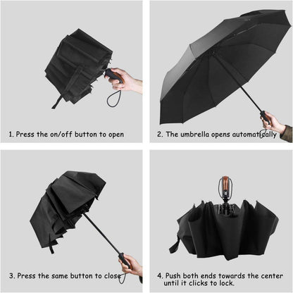 Regenschirm Taschenschirm Damen Herren Sturmfest Windsicher