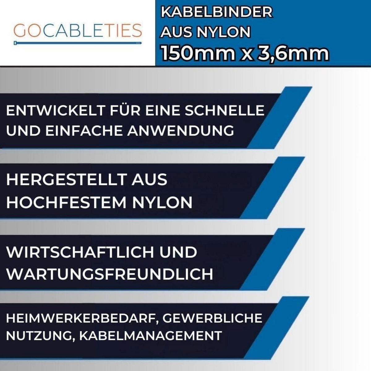 100 Kabelbinder Braun 150mm – Robust & UV Beständig