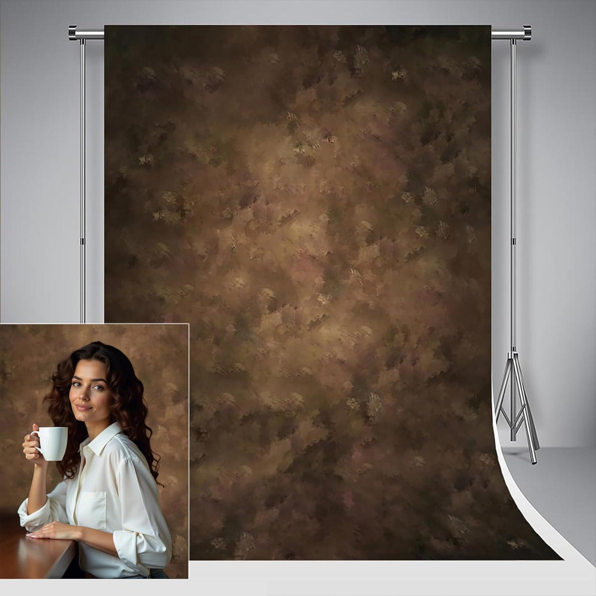 Fotohintergrund Mikrofaser Braun Retro 2,5x2,5m