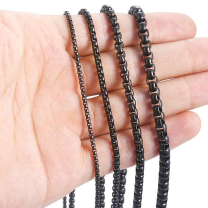 Herren Damen Edelstahl Box Kette Briolette 2-5mm Breite 45-80cm Länge
