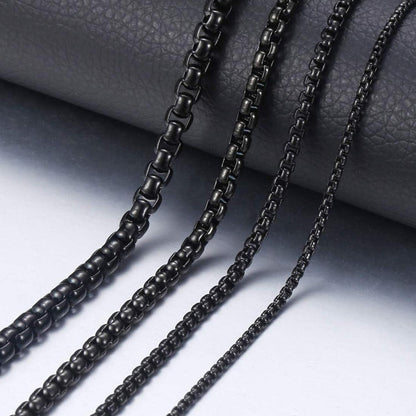 Herren Damen Edelstahl Box Kette Briolette 2-5mm Breite 45-80cm Länge