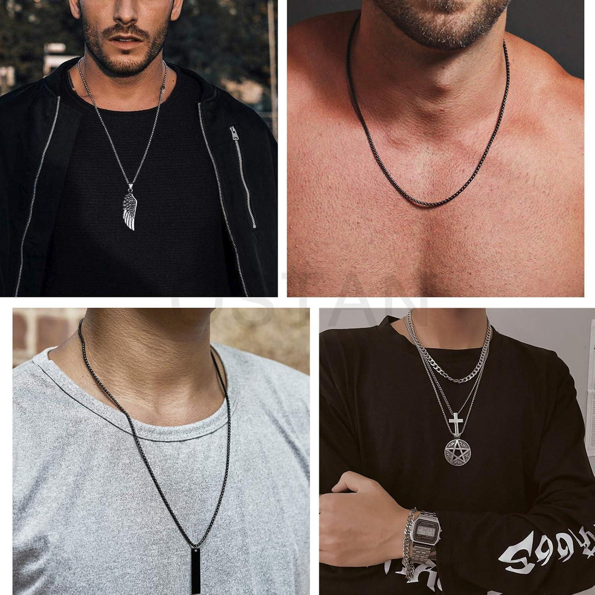 Herren Damen Edelstahl Box Kette Briolette 2-5mm Breite 45-80cm Länge