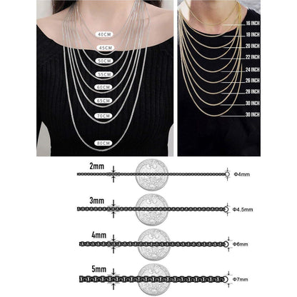 Herren Damen Edelstahl Box Kette Briolette 2-5mm Breite 45-80cm Länge