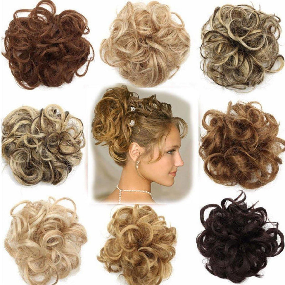 Voluminöses Haarverlängerung Haargummi Kaffee Brown - Blond