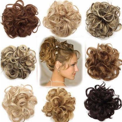 Voluminöses Haarverlängerung Haargummi Kaffee Brown - Blond