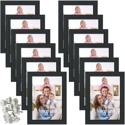 Fotorahmen Set Schwarz 10x15cm - Bilderrahmen für Fotos