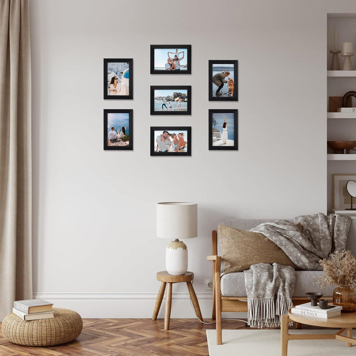 12er Set Bilderrahmen Collage für 10x15cm Fotos Schwarz
