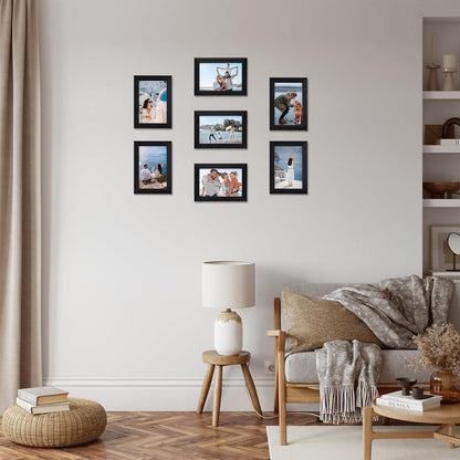 12er Set Bilderrahmen Collage für 10x15cm Fotos Schwarz