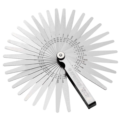 Fühlerlehre 32 Klingen 0,03-1,00mm Edelstahl Metrisch/Imperial