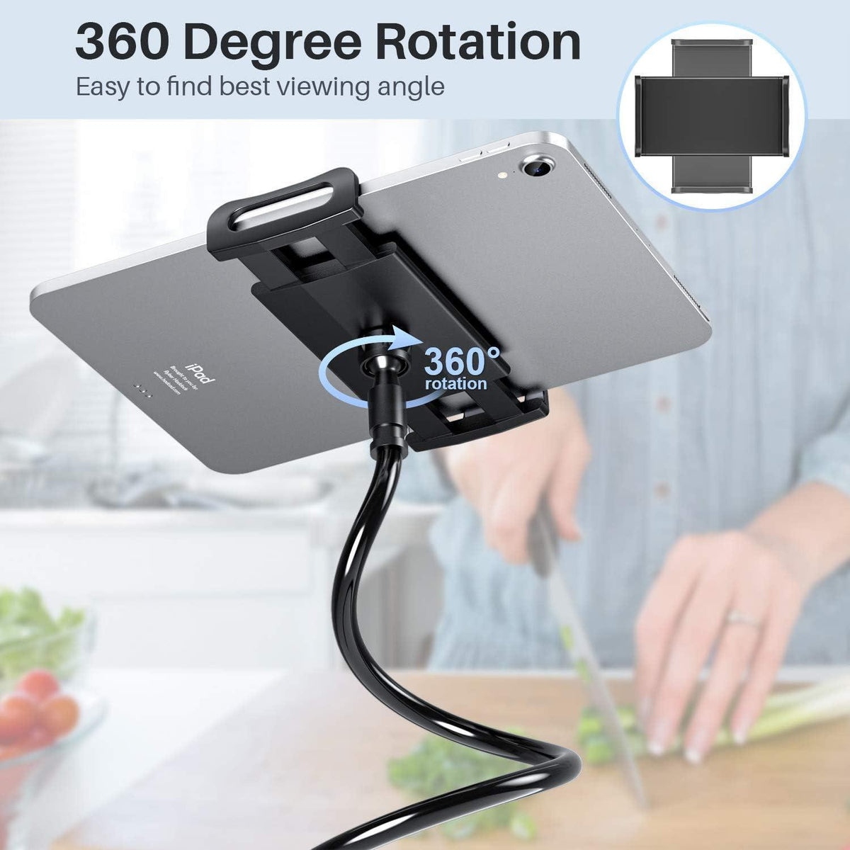 Flexibler Tablet Halter mit Schwanenhals – Verstellbarer Arm für iPad & Co.