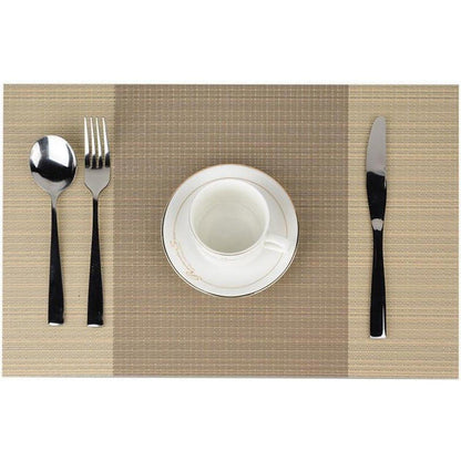 Platzsets 6er Set Gestreift Beige 30x45cm Rutschfest Hitzebeständig