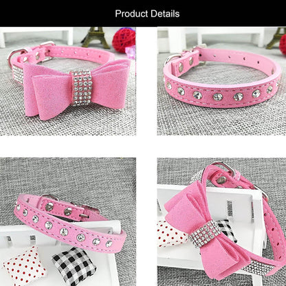 3er-Set Hundehalsband & Leine - Pink M in Lederoptik
