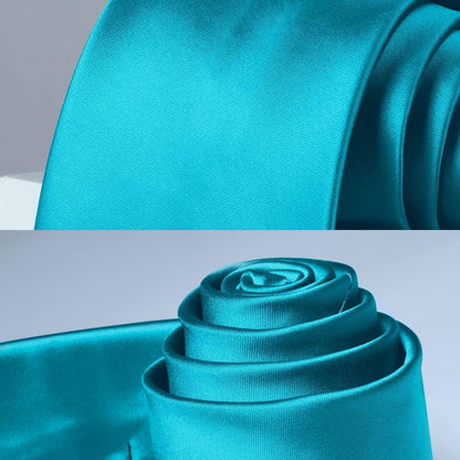 Blau Krawattenset mit Einstecktuch