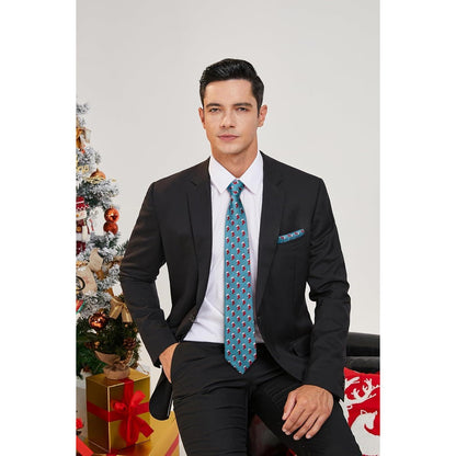 Herren Weihnachts Krawatte Taschentuch Set Xmas Party