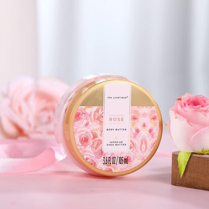 8-teiliges Bad Geschenkset Rosen Duft mit Deko Badewanne