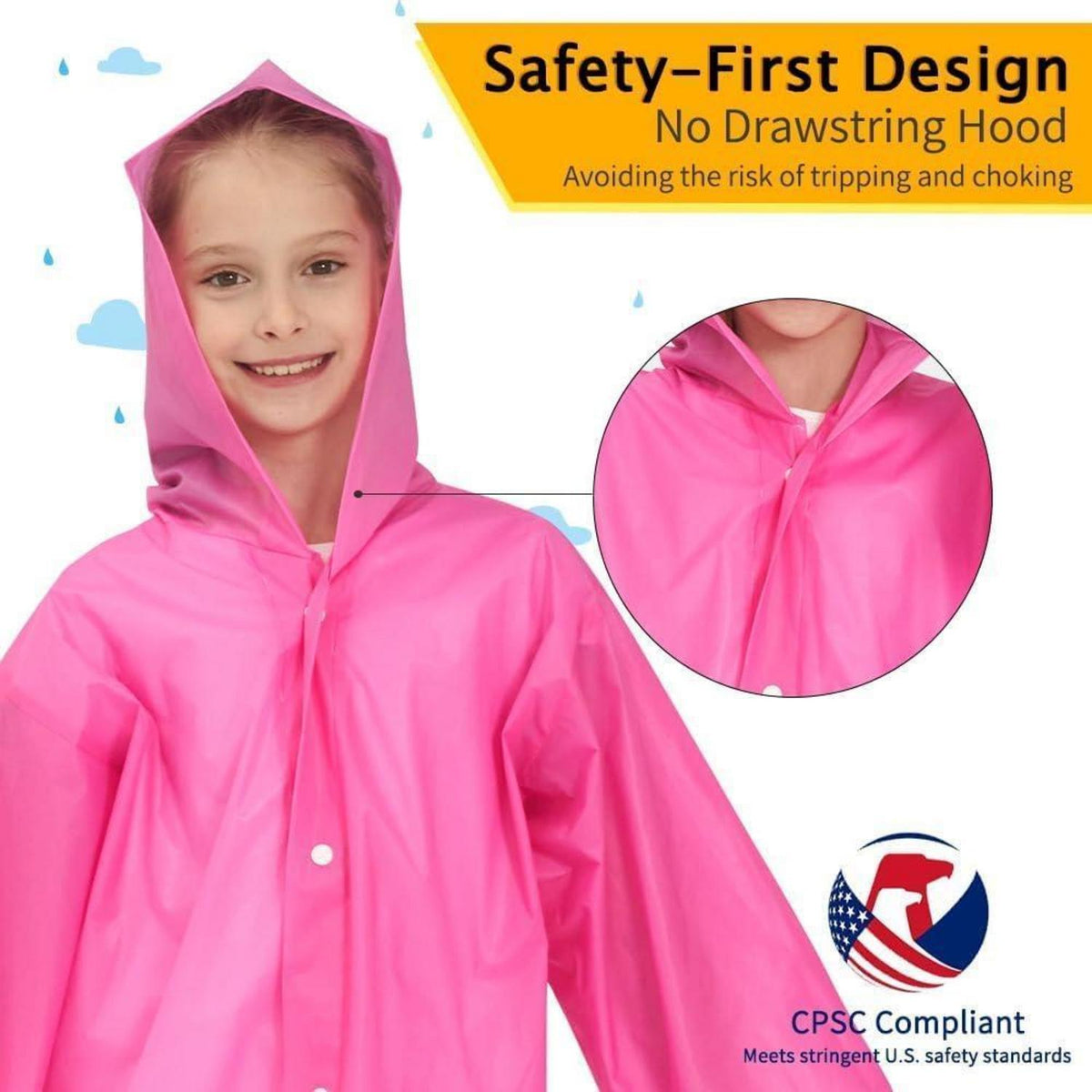 Kinder Regenponcho Set 2er Pack Blau & Rosa Wasserdicht