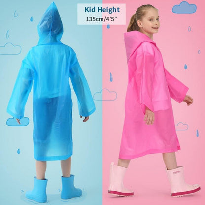 Kinder Regenponcho Set 2er Pack Blau & Rosa Wasserdicht