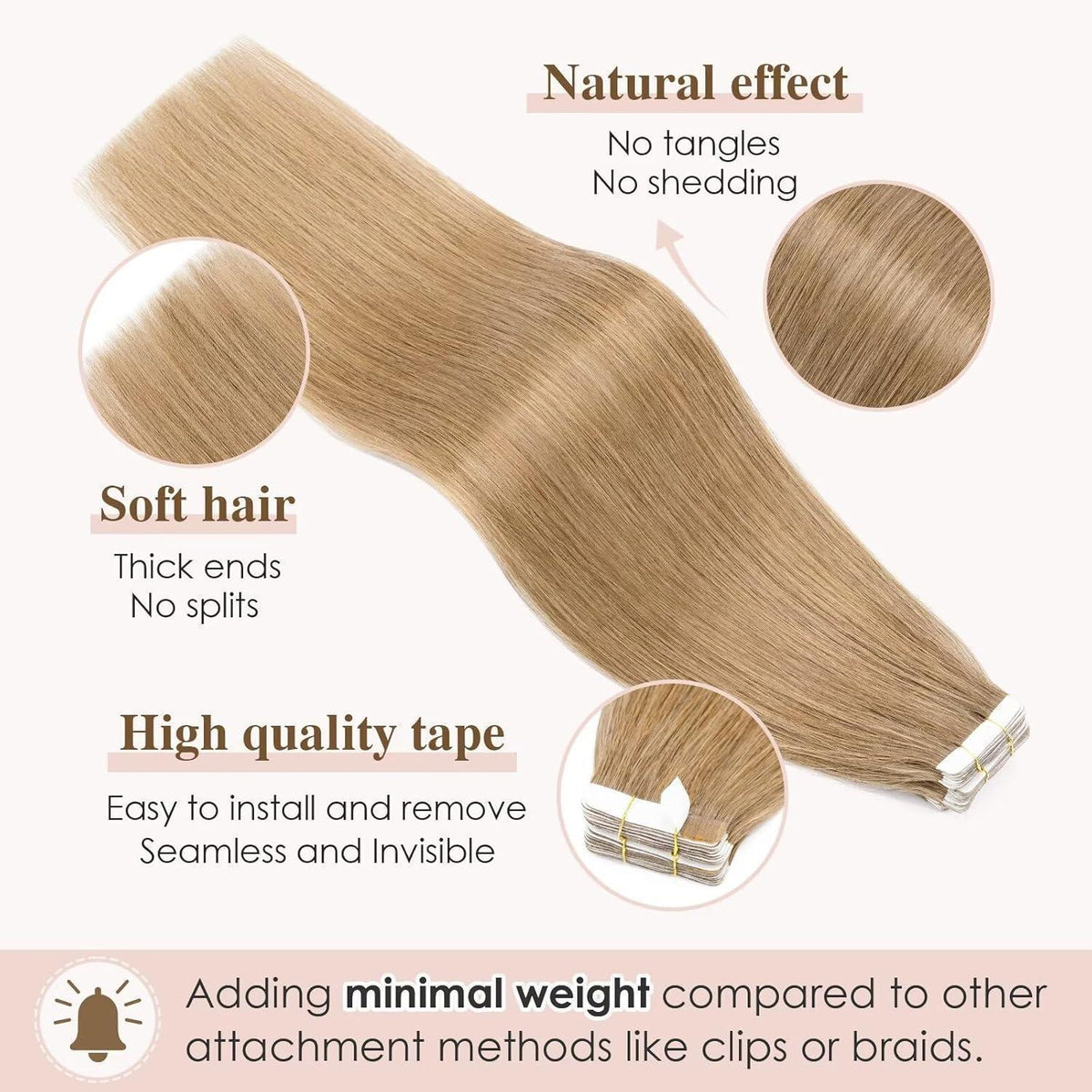 Blond Tape Extensions Echthaar 40 Stück 45 cm Remy