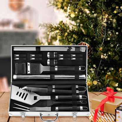 Grillbesteck Set 21 Teilig im Koffer Geschenke für Männer