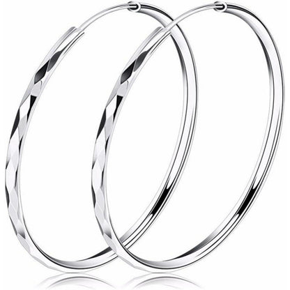 Große Silber 925 Creolen – Hoop Ring Ohrringe Damen