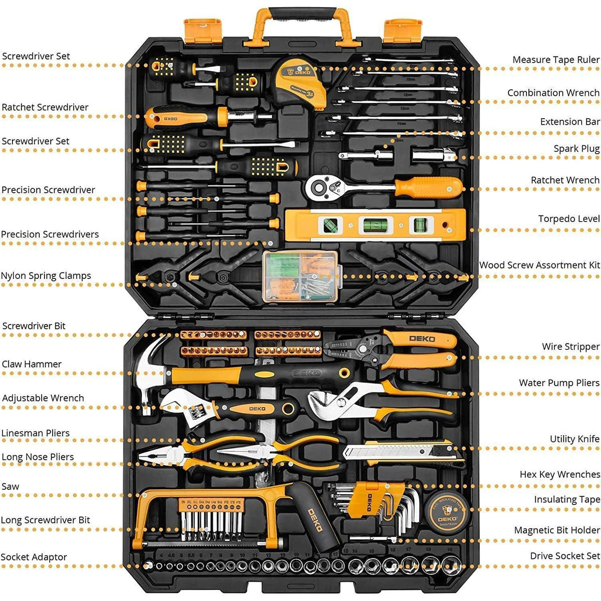 Werkzeugkoffer 228-teilig gefüllt für Haushalt & Garage