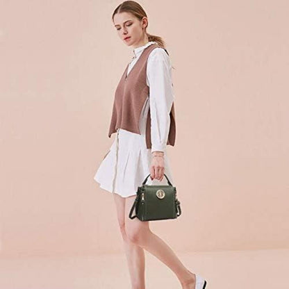 Miss Lulu Damen PU Leder Handtasche Umhängetasche elegante