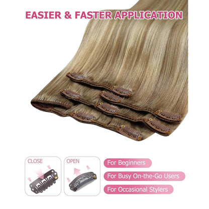 Clip-in Echthaar Extensions Ombre 40cm – Remy Haare, 120g
