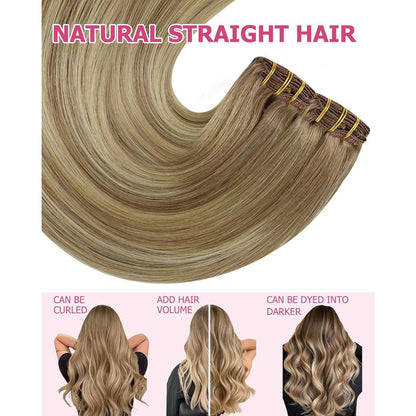Clip-in Echthaar Extensions Ombre 40cm – Remy Haare, 120g
