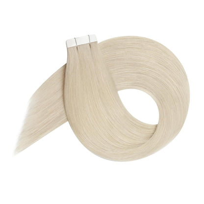 Echthaar Tape Extensions Platinblond 45cm 50g