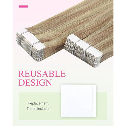 Echthaar Tape Extensions Blond 18/613 - 45cm, 50g