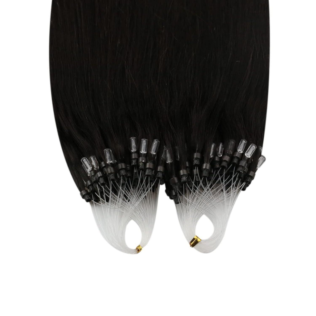 Echthaar Microring Extensions Dunkelbraun 45cm