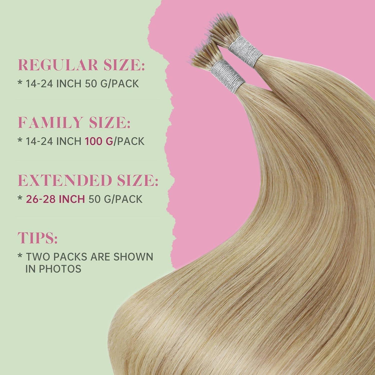 Echthaar Nanoring Extensions Blond – 35cm, 50g #16/22