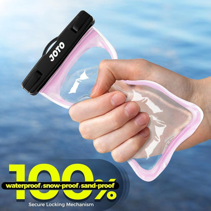 Wasserdichte Handyhülle bis 6.9" mit Umhängeband - Klarrosa