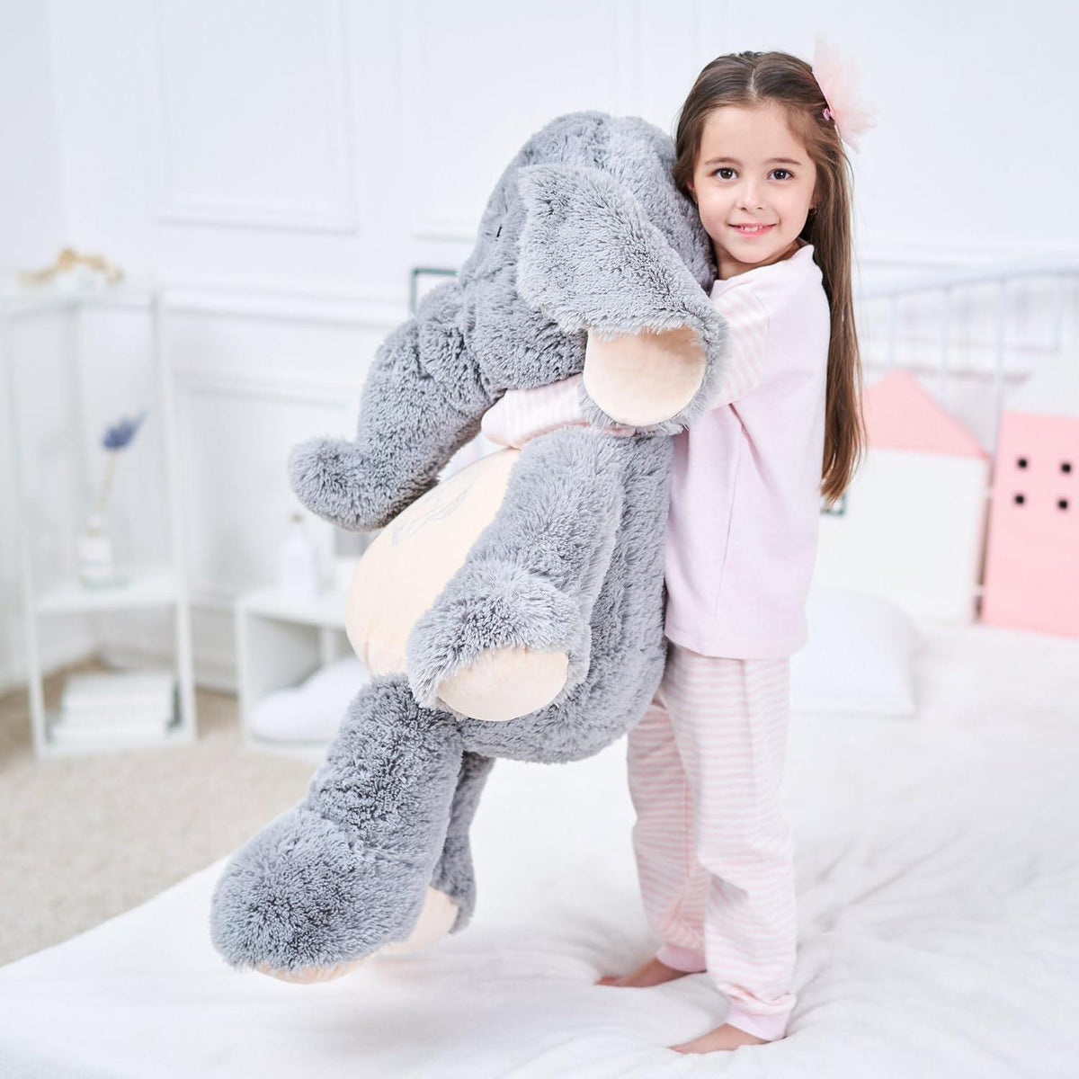 Großer Stoffelefant 100cm - Kuscheltier für Kinder