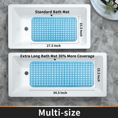 Badewannenmatte rutschfest 88x40 cm mit Abflusslöchern