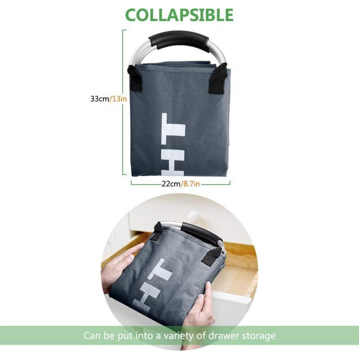 3-fach Wäschesortierer faltbar – Braun/Grau, 90L