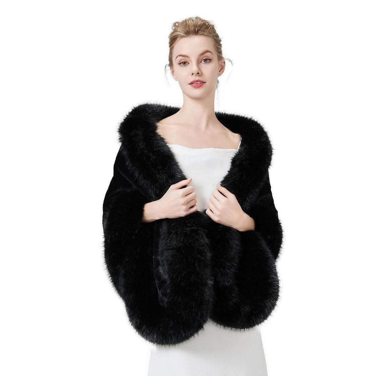 Kunstpelz Stola Damen für Hochzeit und Abendmode