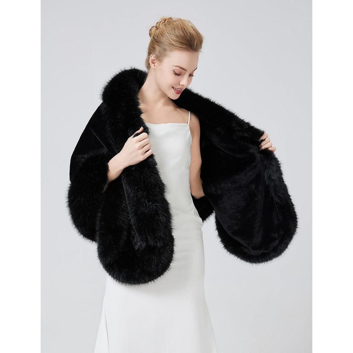 Kunstpelz Stola Damen für Hochzeit und Abendmode