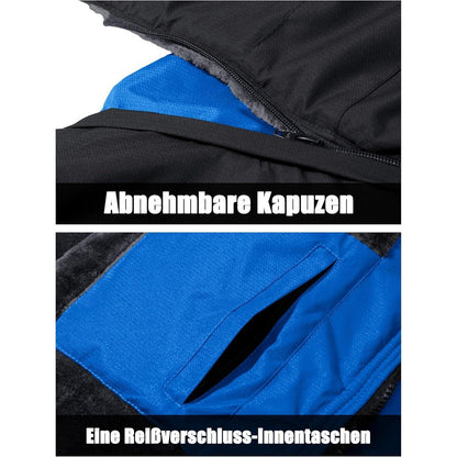Herren Winter Skijacke Fleece Gefüttert Blau