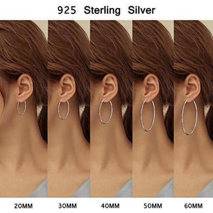 Creolen 925 Sterling Silber Kreis 50mm für Damen Mädchen