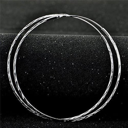 Creolen 925 Sterling Silber Kreis 50mm für Damen Mädchen