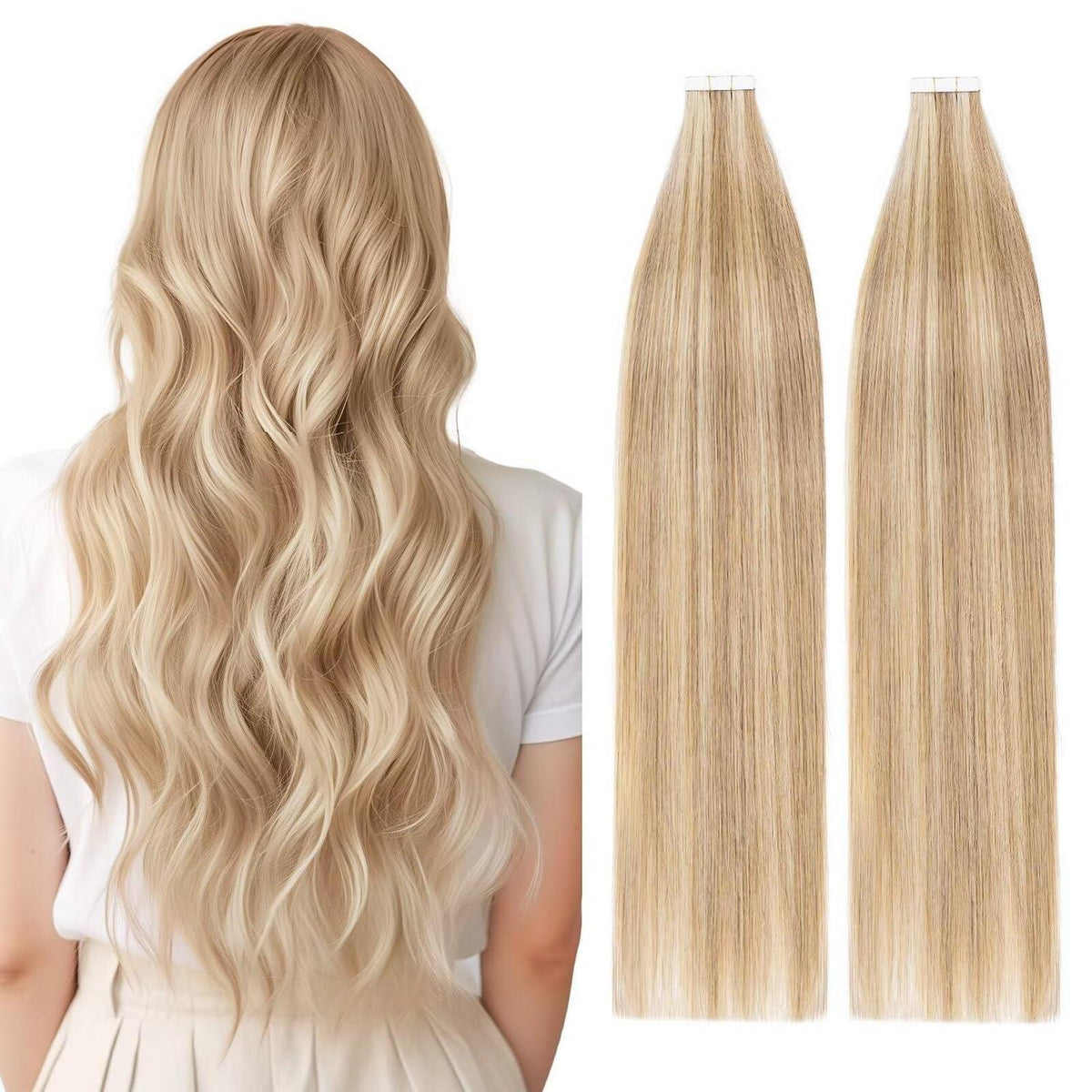 Remy Echthaar Tape Extensions Blond 50cm (#012/613)