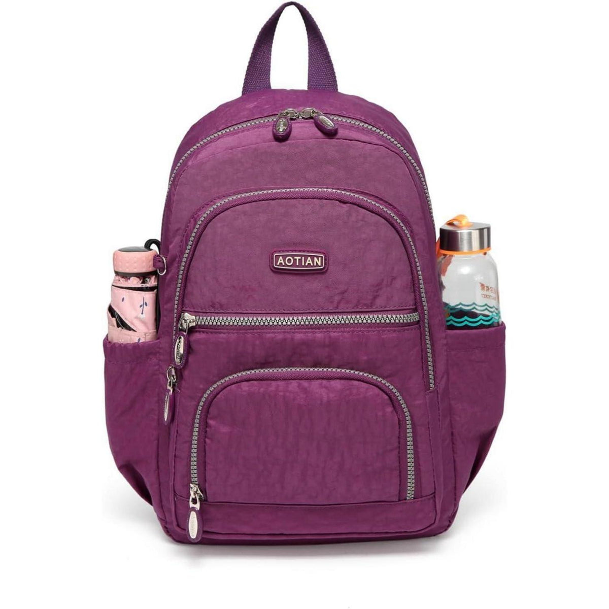 Damen Rucksack Nylon Leicht Klein Brunet Violett 9L