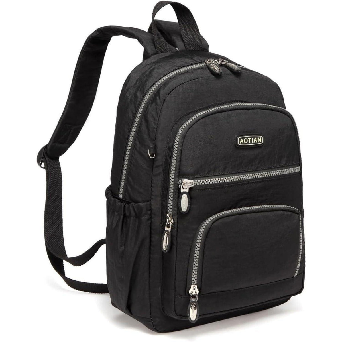 Damen Rucksack Nylon Leicht Klein 9L Schwarz