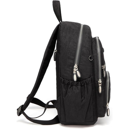 Damen Rucksack Nylon Leicht Klein 9L Schwarz