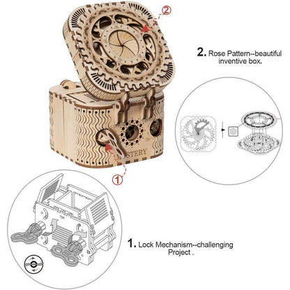 Holz Puzzle 3D Laserschnitt Schatzkiste Modell Kit